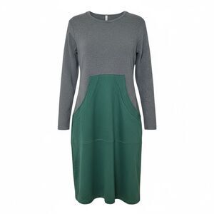 Ginger Long Sleeve Front Pocket Midi Dress